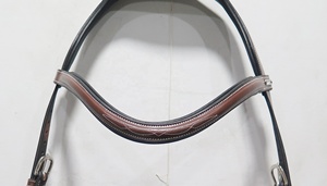 Haute qualité écologique fantaisie surélevé Browband muserolle anatomique casque bride pour chevaux magnifiquement souple en cuir Durable - Product Image 3