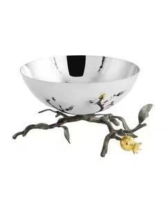 Luxury Gold Plated Stand Stainless Steel Decorative Serving Bowl Premium Quality Fruits and Dates Bowl <b>Table</b> Decoration - Product Image 2