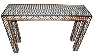 Mesa de Centro Moderna Elly con Incrustaciones de Concha, Base de Metal Hecha a Mano, Diseño Personalizado Duradero, Color Natural, para Hogar u Hotel - Product Image 4