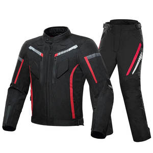 Combinaison de moto d'aventure certifiée CE pour hommes avec tissu haute visibilité et imperméable - Product Image 1