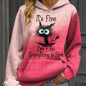 Sudadera con Capucha de Punto Extra Grande para Mujer, con Media Cremallera, Estampada, Otoño Invierno 2025, Transpirable, con Forro Polar, Personalizable - Product Image 1