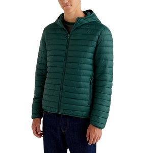 Veste matelassée pour homme en toile de qualité supérieure, couleur unie, col montant, épaisseur standard, taille plus, vente chaude, logo sur le devant - Product Image 1