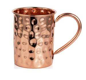Ensemble de tasses Moscow Mule en cuivre martelé 16 oz, tasses en cuivre massif pur avec poignée en laiton, chopes à bière en métal de qualité alimentaire pour bar - Product Image 5