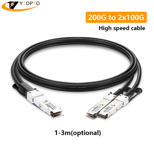 200g 2x100g DAC cáp đồng trực tiếp đính kèm Breakout Cáp dây thiết bị sợi quang tương thích chính Thiết bị chuyển mạch cho FTTH sử dụng - Product Image 2