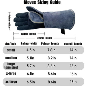 Gants de soudage en cuir de vachette robuste de meilleure performance Gants renforcés de sécurité industrielle Protection des mains Gant de lutte contre l'incendie - Product Image 6