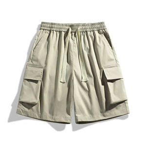 Ropa de calle americana para hombre, pantalones cortos de trabajo, nuevo verano, holgados, de gran tamaño, informales, con múltiples bolsillos, para exteriores, patrón ecológico - Product Image 2