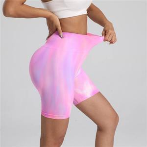 Shorts de yoga sans couture Aurora Tie Dye pour femmes, vente chaude, extensible dans les quatre sens, taille haute, effet push-up, dégradé, collants de sport pour la salle de sport - Product Image 3