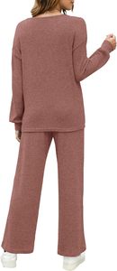 Top Selling Women's Cotton 2-Piece Fleece <b>Tracksuits</b> Windproof Jogger Sets <b>Plain</b> Sweat Suit Loungewear for Winter Athletes - Product Image 2