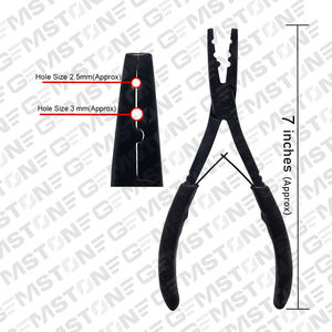 Profesional 7 \ "Multifunción 2 agujeros Herramienta de acero inoxidable Extensión de cabello negro Alicates de ajuste con función de abalorios de cierre - Product Image 2