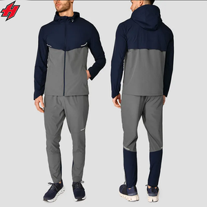 Survêtement coupe-vent Veste deux pièces en nylon et polyester personnalisée et jogging Ensembles de survêtement coupe-vent de sport pour hommes - Product Image 1