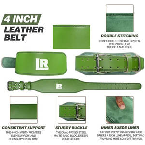 เข็มขัดหนังวัวหนา10มม. กว้าง4นิ้วสำหรับยกน้ำหนักเข็มขัดพยุงหลังเพื่อความปลอดภัยในการออกกำลังกายออกแบบได้ตามที่ต้องการ - Product Image 2