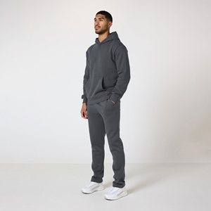 Conjunto de pantalones acampanados apilados y Top con capucha de lana gruesa al por mayor, conjunto informal cálido para ropa de calle de invierno, sudaderas con capucha de moda - Product Image 3