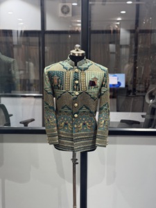 Luxury Hand Embroidered Indo-Western Sherwani <b>Jacket</b> <b>for</b> Men – Designer <b>Wedding</b> & Groom Wear Bandhgala Coat Export Quality - Product Image 4