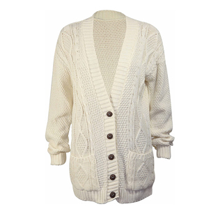 European and American Autumn and Winter Casual V-Neck <b>Cardigan</b> Knitted Sweater with Custom print Logo Pocket Women's <b>Coat</b> - Product Image 6