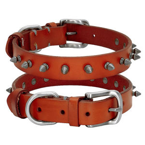 Gran oferta, correas de Collar de perro de cuero PU con patrón sólido de lujo, hechas a medida con bajo MOQ, servicio pesado OEM ODM - Product Image 5