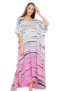 Nouvelle Arrivée Robe Longue d'Été Vintage pour Femme en Coton 100% à Col en V et Manches Longues Coupe Trapèze - Product Image 5