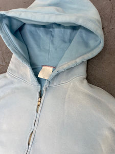 Boxy เสื้อครอปแบบมีฮู้ดสำหรับผู้ชาย, เสื้อครอปโอเวอร์ไซส์ทำจากผ้าฝ้ายเทอร์รี่วินเทจ - Product Image 3