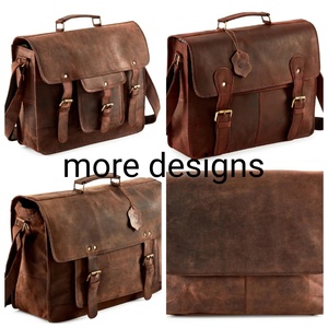 Genuine Leather <b>Messenger</b> College Laptop Shoulder for Women Gift for <b>Men</b> Office Work Briefcase Large Satchel Rustic <b>Bag</b> LPG-0106 - Product Image 5