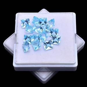 Meilleur prix sur Haute Qualité 5mm Topaze Bleue Carré Princesse Coupe Quartz Lâche Pierres Précieuses Naturel Indien Fournisseur IGI Certifié - Product Image 3