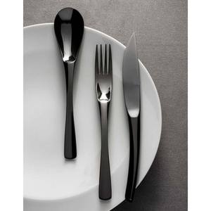 Premium Modern Black Polished Cutlery for Spoons and Fork Cutlery Set Wedding Gift With Long <b>Waving</b> Handle - Product Image 1