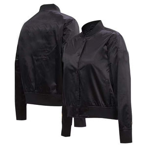 Vente en gros 2025 veste universitaire universitaire en satin noir personnalisée mince lycée Street Style Letterman vente en gros université de baseball - Product Image 1