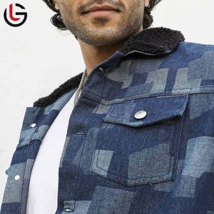Veste en jean pour homme, 100% coton, respirante, à col rabattu pour l'extérieur et grande taille - Product Image 3