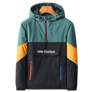 Chaqueta cortavientos reflectante de poliéster personalizada para hombre, chaqueta cortavientos impermeable Vintage para la playa para hombre - Product Image 1