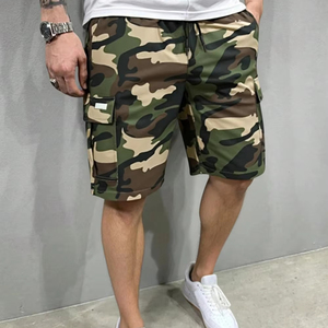 กางเกงขาสั้นผู้ชายลายพรางมีเชือกรูดระบายอากาศได้กางเกงขาสั้นพิมพ์โลโก้ตามสั่งฤดูร้อน - Product Image 1