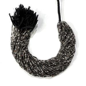 Cuentas redondas microfacetadas de rutilo negro de alta calidad con superficie pulida para hacer pulseras, borde suave, uso DIY para exportación a granel - Product Image 2