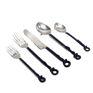 Juego de cubiertos de nudo forjado, manijas de Metal de diseñador para uso en el hogar, Hotel y restaurantes, juego de cubiertos de vajilla - Product Image 6