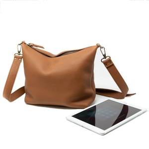 Sac à bandoulière en cuir végan fait main hommes LCS-0045B grand organisateur fermeture éclair Logo personnalisé mignon élégant sac de messager petit cadeau adolescents - Product Image 2