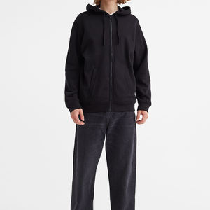 เสื้อมีฮู้ดแบบซิปธรรมดาทรงหลวมแบบกำหนดเองสำหรับผู้ผลิตเสื้อผ้า - Product Image 1