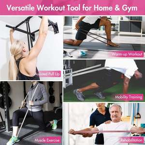 Bandas de Resistencia para Entrenamiento de Fuerza, 3 Niveles de Resistencia, Tela de Algodón Antideslizante, Unisex, Personalizable, para Gimnasio en Casa, Ejercicio al Aire Libre, Largas - Product Image 3