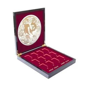 กล่องไม้ใส่เปียโนใส่เหรียญจักรราศีสีน้ำตาลเข้มดีไซน์ทรงสี่เหลี่ยมสไตล์จีน - Product Image 5