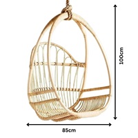 Fauteuil suspendu en rotin naturel au design moderne, 100x85cm, mobilier d'extérieur pour jardin, chambre, salon et villa