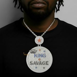 Élégant collier pendentif personnalisé pour hommes en or massif 10 carats avec déclaration audacieuse Iced Hip Hop Lab Grown Diamond King Savage IGI Certified - Product Image 5