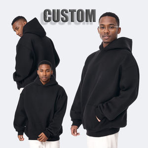 Drop shoulder cuello redondo de gran tamaño streetwear sudaderas con capucha de peso pesado para hombre sudaderas con capucha personalizadas 500gsm puff Print DDP Shipping - Product Image 3