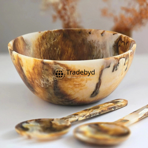 Bol en résine aux tons terreux par Tradebyd pour les maisons boho pièce de décoration d'art unique pour les espaces intérieurs soul - Product Image 5