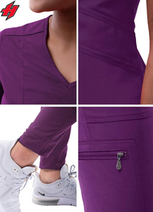 Uniformes Unisex de Enfermería con Cuello en V Top Pant Jogger Set OEM Logo Hospital Doctor para Salón de Belleza Uso - Product Image 4