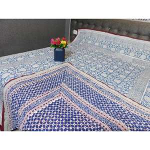 ผ้าห่มลายปักแบบเรียบง่ายสไตล์ราชัย ทำมือ พิมพ์ลายบล็อก ใช้ได้สองด้าน อุ่นสบายในฤดูหนาว สไตล์โบฮีเมียน เป็นมิตรกับสิ่งแวดล้อม บรรจุใยฝ้าย เหมาะสำหรับใช้ในบ้าน โรงแรม ขายส่ง - Product Image 5