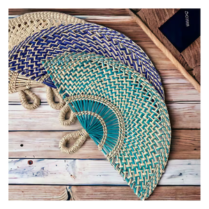 Eco Friendly Seagrass Hand <b>Fan</b> From Vietnam For Resort Style Decor And Everyday <b>Personal</b> Use - Product Image 3