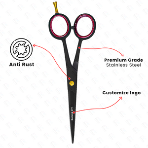 Tijeras de Barbero de Acero Inoxidable Negro, Tijeras de Afeitar de Color Personalizado, Tijeras de Corte de Pelo de Alta Calidad para Fabricación OEM ODM - Product Image 3