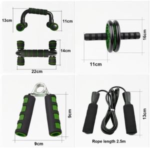 Set de 7 piezas de espuma para ruedas, mangos de empuje, cuerda de saltar, entrenador de fuerza de agarre, set portátil de fitness para el core, azul, verde, negro, para gimnasio - Product Image 2