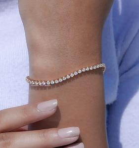 สร้อยข้อมือเพชรสำหรับงานแต่งงานแบบกลม/สร้อยข้อมือเพชรสำหรับเทนนิสแล็บสร้อยข้อมือเพชร/สร้อยข้อมือเพชรทำจาก EF-VS 2.00มม. - Product Image 1