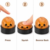 Boîte mystère de jouets anti-stress Halloween TPR Squishy Buns, visages mignons et effrayants, 6 modèles, cadeau de fête