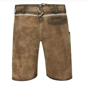 Novedades 2025 Pantalones cortos bávaros Oktoberfest tradicionales para hombres con estilo Lederhosen en color marrón personalizado - Product Image 4