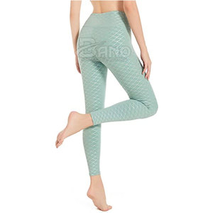 Best Selling Women's High Waist Workout <b>Leggings</b> Spandex/Polyester Breathable <b>Knitted</b> Fabric Customized Colors Logo OEM Service - Product Image 1