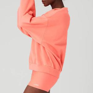 Fournisseur d'usine professionnel Sweat-shirt en molleton de coton à manches longues pour femmes Lavage à l'acide Nouveaux styles pour l'hiver avec livraison rapide - Product Image 4