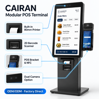 Système de point de vente Cairan, kiosque de commande et de paiement Android 21,5 pouces, imprimante thermique 80 mm, scanner 2D, lecteur NFC sous l'écran, SDK