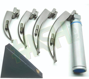 Laryngoscope LED à 4 lames Macintosh, manuel, conventionnel, poignée moyenne, en acier inoxydable, diagnostic de l'acuité visuelle, ORL, ISO13485 CE - Product Image 2